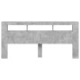 Cabecero LED madera ingeniería gris hormigón 220x18,5x103,5 cm de , Cabeceros y pies de cama - Ref: Foro24-837375, Precio: 10...