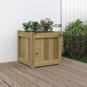 Jardinera madera maciza de pino impregnada 40x40x40 cm de , Maceteros y jardineras - Ref: Foro24-837412, Precio: 45,08 €, Des...