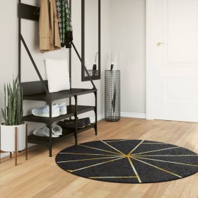 Black and gold non-slip washable rug Ø 120 cm by , Rugs - Ref: Foro24-136620, Price: 33,99 €, Discount: %