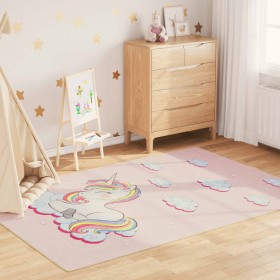 Rosa Einhorn waschbarer rutschfester Kinderteppich 160x230 cm von , Teppiche - Ref: Foro24-136622, Preis: 61,99 €, Rabatt: %