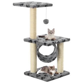 Rascador para gatos con poste de sisal 65 cm huellas gris de vidaXL, Mobiliario para gatos - Ref: Foro24-170547, Precio: 32,0...