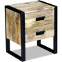 Mesa auxiliar con 2 cajones madera maciza de mango 43x33x51 cm de vidaXL, Mesitas de noche - Ref: Foro24-243298, Precio: 170,...