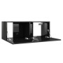 Glossy black plywood TV cabinet 80x30x30 cm by , TV Furniture - Ref: Foro24-801479, Price: 52,34 €, Discount: %