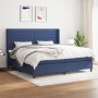 Cama box spring con colchón tela azul 200x200 cm de , Camas y somieres - Ref: Foro24-3131543, Precio: 761,79 €, Descuento: %