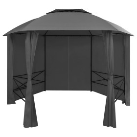 Carpa de jardín con cortinas hexagonal 360x265 cm de vidaXL, Carpas y cenadores - Ref: Foro24-44766, Precio: 247,70 €, Descue...