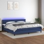 Box spring bed mattress and LED lights blue fabric 200x200 cm by , Beds and slatted bases - Ref: Foro24-3133347, Price: 603,5...