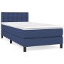 Box spring bed with blue fabric mattress 100x200 cm by , Beds and slatted bases - Ref: Foro24-3140359, Price: 339,44 €, Disco...