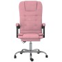 Pink velvet reclining office chair with massage by , Office chairs - Ref: Foro24-349665, Price: 136,43 €, Discount: %