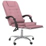 Pink velvet reclining office chair with massage by , Office chairs - Ref: Foro24-349665, Price: 136,43 €, Discount: %