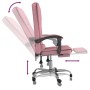 Pink velvet reclining office chair with massage by , Office chairs - Ref: Foro24-349665, Price: 136,43 €, Discount: %