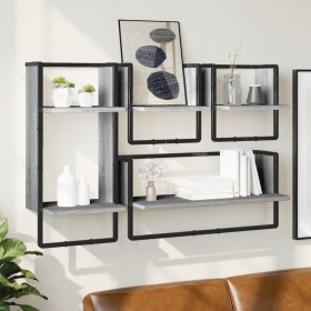 Wall shelves with 4 pieces of Sonoma gray engineered wood bars. by , Shelves and shelves - Ref: Foro24-836311, Price: 44,99 €...