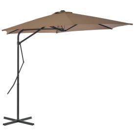 Garden umbrella with steel pole 300 cm taupe by vidaXL, Umbrellas - Ref: Foro24-44888, Price: 116,99 €, Discount: %