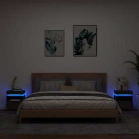 Mesitas de noche con luces LED 2 unidades negro 40x39x48,5 cm de , Mesitas de noche - Ref: Foro24-836787, Precio: 121,71 €, D...