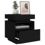 Bedside tables with LED lights 2 units black 40x39x48.5 cm by , Nightstands - Ref: Foro24-836787, Price: 121,71 €, Discount: %