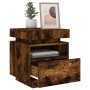 Bedside tables with LED lights 2 units smoked oak 40x39x48.5cm by , Nightstands - Ref: Foro24-836793, Price: 122,38 €, Discou...