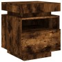 Bedside tables with LED lights 2 units smoked oak 40x39x48.5cm by , Nightstands - Ref: Foro24-836793, Price: 122,38 €, Discou...