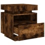 Bedside tables with LED lights 2 units smoked oak 40x39x48.5cm by , Nightstands - Ref: Foro24-836793, Price: 122,38 €, Discou...