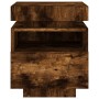 Bedside tables with LED lights 2 units smoked oak 40x39x48.5cm by , Nightstands - Ref: Foro24-836793, Price: 122,38 €, Discou...