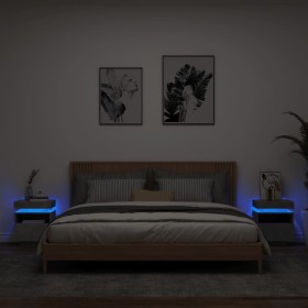 Mesitas de noche con luces LED 2 uds gris hormigón 40x39x48,5cm de , Mesitas de noche - Ref: Foro24-836791, Precio: 116,99 €,...