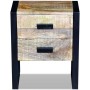 Side table with 2 drawers solid mango wood 43x33x51 cm by vidaXL, Nightstands - Ref: Foro24-243298, Price: 170,45 €, Discount: %