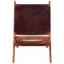 Folding genuine dark brown leather relaxation chair by , Folding stools and chairs - Ref: Foro24-356375, Price: 162,33 €, Dis...