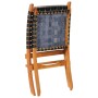 Silla de relax plegable cuero auténtico negro de , Taburetes y sillas plegables - Ref: Foro24-356377, Precio: 165,59 €, Descu...