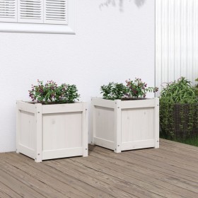 Outdoor planters 2 units solid white pine wood by , Pots and planters - Ref: Foro24-837407, Price: 84,99 €, Discount: %