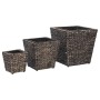 Conjunto de arriates 3 piezas jacinto de agua marrón de vidaXL, Maceteros y jardineras - Ref: Foro24-45572, Precio: 45,98 €, ...