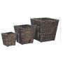 Conjunto de arriates 3 piezas jacinto de agua marrón de vidaXL, Maceteros y jardineras - Ref: Foro24-45572, Precio: 45,98 €, ...