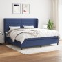 Box spring bed with blue fabric mattress 200x200 cm by , Beds and slatted bases - Ref: Foro24-3128075, Price: 768,81 €, Disco...