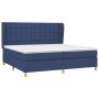 Box spring bed with blue fabric mattress 200x200 cm by , Beds and slatted bases - Ref: Foro24-3128875, Price: 722,75 €, Disco...