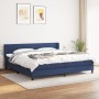 Cama box spring con colchón tela azul 200x200 cm de , Camas y somieres - Ref: Foro24-3129903, Precio: 600,24 €, Descuento: %