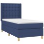 Box spring bed with blue fabric mattress 100x200 cm by , Beds and slatted bases - Ref: Foro24-3132295, Price: 385,57 €, Disco...