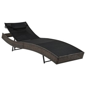 Lounger with brown PE rattan cushion by vidaXL, Loungers - Ref: Foro24-44716, Price: 88,99 €, Discount: %