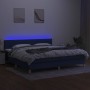 Box spring bed with mattress and LED blue fabric 200x200 cm by , Beds and slatted bases - Ref: Foro24-3133827, Price: 605,75 ...