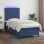 Box spring bed mattress and LED lights blue fabric 100x200 cm by , Beds and slatted bases - Ref: Foro24-3134939, Price: 407,4...