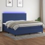 Cama box spring colchón y luces LED tela azul 200x200 cm de , Camas y somieres - Ref: Foro24-3134987, Precio: 756,21 €, Descu...