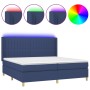 Cama box spring colchón y luces LED tela azul 200x200 cm de , Camas y somieres - Ref: Foro24-3139067, Precio: 722,04 €, Descu...