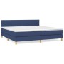 Cama box spring con colchón tela azul 200x200 cm de , Camas y somieres - Ref: Foro24-3140807, Precio: 634,11 €, Descuento: %