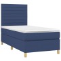 Cama box spring con colchón tela azul 100x200 cm de , Camas y somieres - Ref: Foro24-3142399, Precio: 382,40 €, Descuento: %