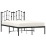 Bed frame with black metal headboard 120x190 cm by , Beds and slatted bases - Ref: Foro24-373786, Price: 89,29 €, Discount: %