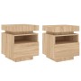 Bedside tables with LED lights 2 pcs Sonoma oak 40x39x48.5 cm by , Nightstands - Ref: Foro24-836789, Price: 109,55 €, Discoun...