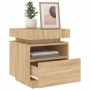 Bedside tables with LED lights 2 pcs Sonoma oak 40x39x48.5 cm by , Nightstands - Ref: Foro24-836789, Price: 109,55 €, Discoun...