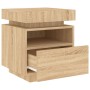 Bedside tables with LED lights 2 pcs Sonoma oak 40x39x48.5 cm by , Nightstands - Ref: Foro24-836789, Price: 109,55 €, Discoun...