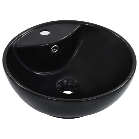 Washbasin with overflow 46.5x18 cm black ceramic by vidaXL, Sinks - Ref: Foro24-143904, Price: 63,94 €, Discount: %