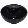 Lavabo con rebosadero 46,5x18 cm cerámica negro de vidaXL, Lavabos - Ref: Foro24-143904, Precio: 63,94 €, Descuento: %