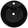 Lavabo con rebosadero 46,5x18 cm cerámica negro de vidaXL, Lavabos - Ref: Foro24-143904, Precio: 63,94 €, Descuento: %