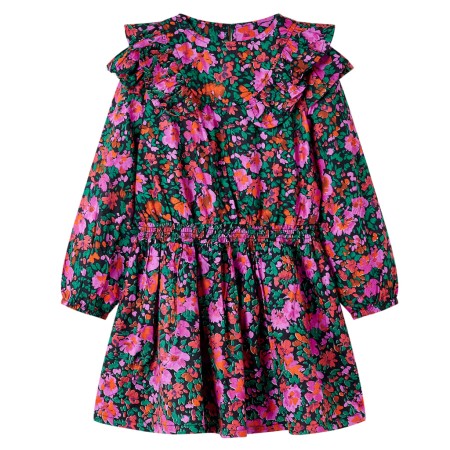 Vestido infantil de manga larga rosa chillón 104 de , Vestidos de niños - Ref: Foro24-14475, Precio: 10,77 €, Descuento: %