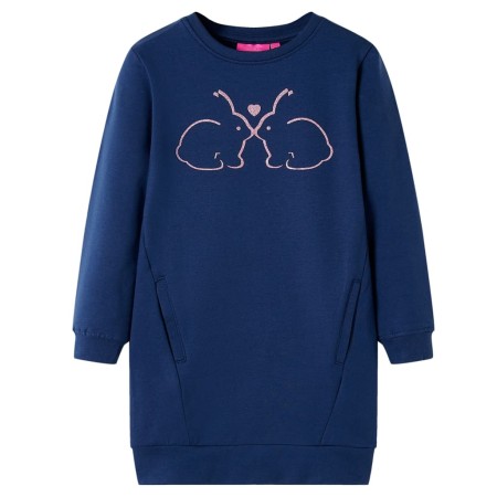 Navy blue children's sweatshirt dress 104 by , Children's dresses - Ref: Foro24-13780, Price: 10,97 €, Discount: %