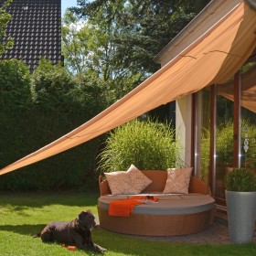 HI Beige triangular sail awning 5x5x5 m by HI, Umbrellas - Ref: Foro24-423918, Price: 39,17 €, Discount: %